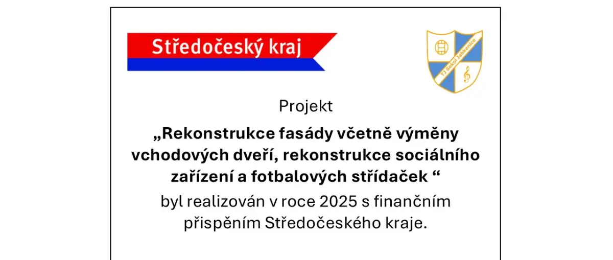 Rekonstrukce areálu s podporou Středočeského kraje